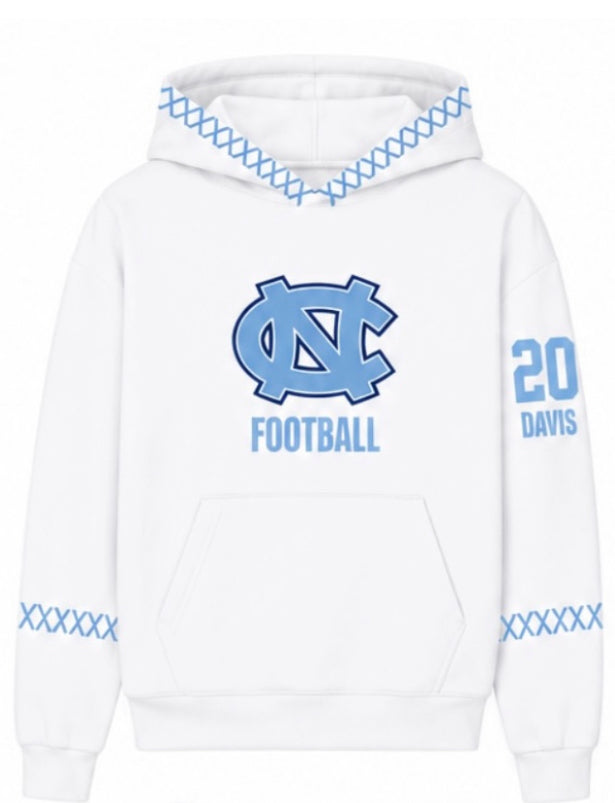 UNC FB WHITE HOODIE