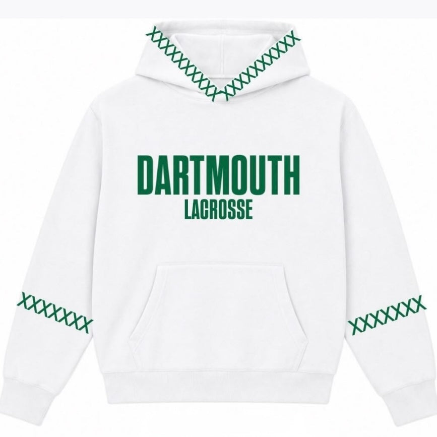 WHITE DARTMOUTH LAX HOODIE