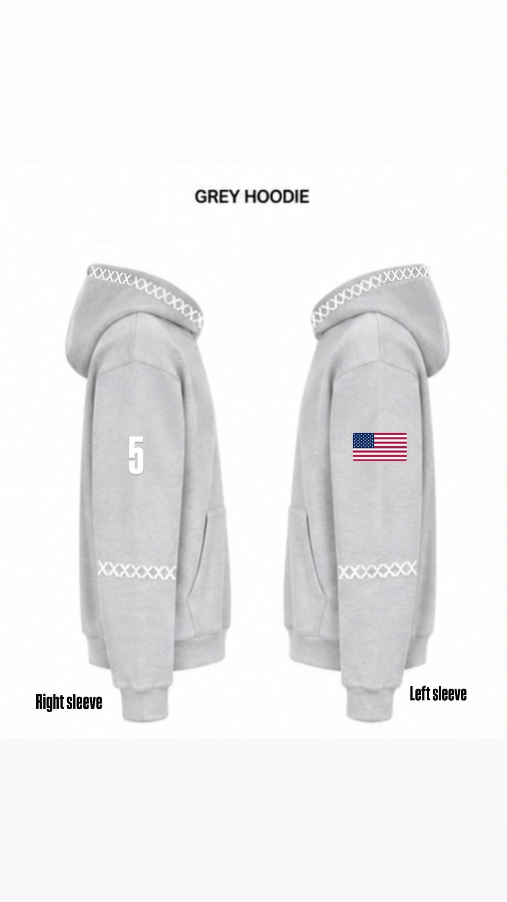 ARMY HOCKEY HOODIE GRAY