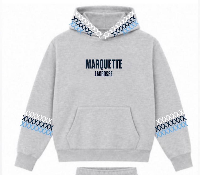 MARQUETTE LAX GRAY HOODIE