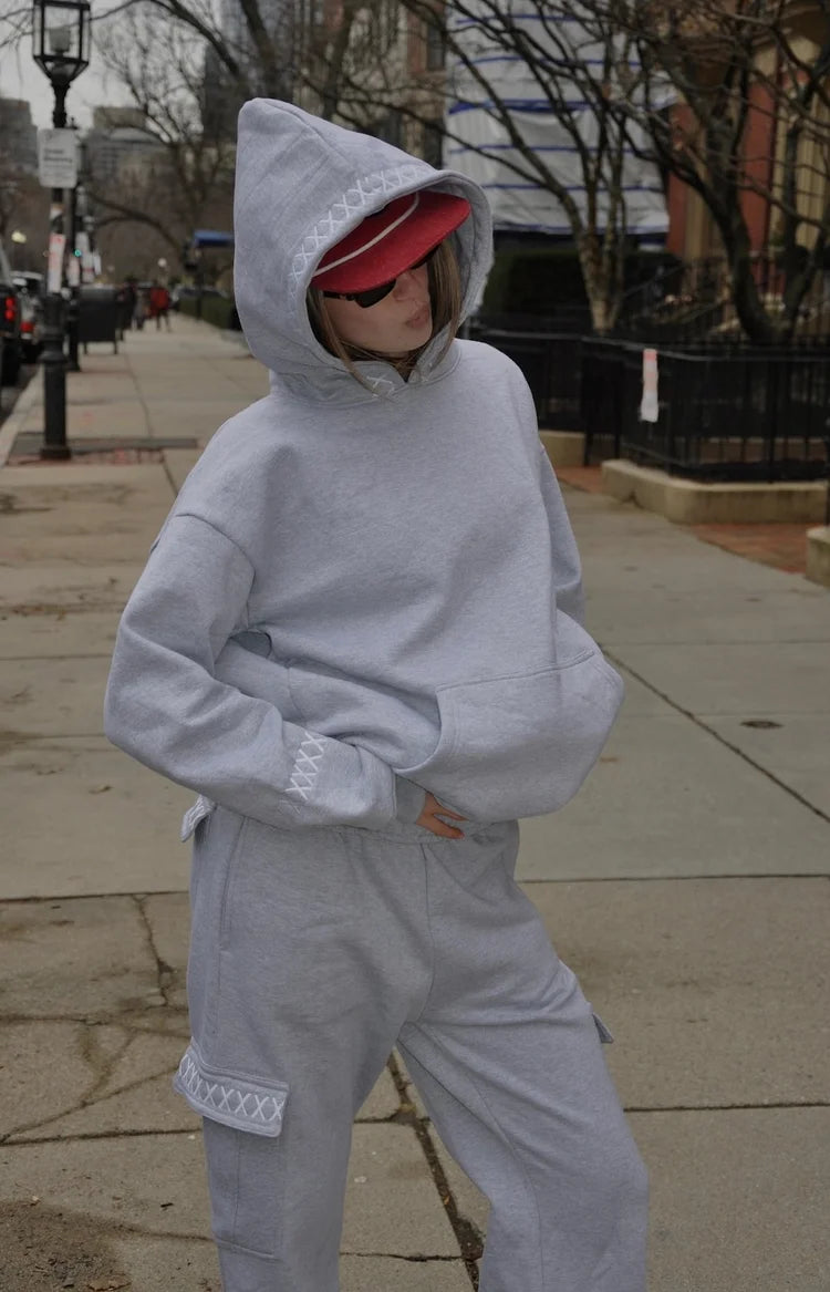 Gray Cargo Hoodie